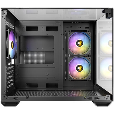 Antec CX600M Trio ARGB Mini Tower Gaming Case, Black, Tempered Glass Panels, Dual Chamber Design, Vertical Cooling, Pre-Installed ARGB Fans, Water Cooling Support, image 5
