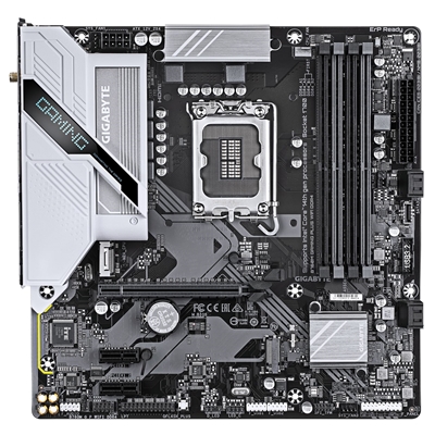 Gigabyte B760M GAMING PLUS WIFI DDR4 Intel 1700 Socket Motherboard, Micro-ATX, 4x DDR4 Slots, 2x M.2 Sockets, Fitted I/O Shield, GbE LAN, Wi-Fi 6, 1x DisplayPort / 1x HDMI Port image 2