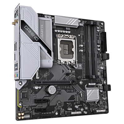 Gigabyte B760M GAMING PLUS WIFI DDR4 Intel 1700 Socket Motherboard, Micro-ATX, 4x DDR4 Slots, 2x M.2 Sockets, Fitted I/O Shield, GbE LAN, Wi-Fi 6, 1x DisplayPort / 1x HDMI Port image 3
