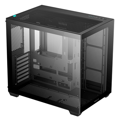 DeepCool CG530 Dual-Chamber Mid Tower Case, Tempered Glass Panels, Advanced Cooling Support, Exceptional Cable Management, Black image 2