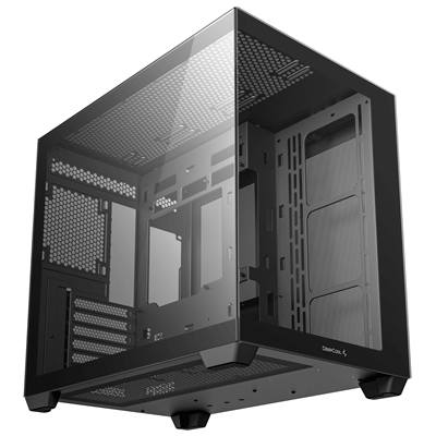 DeepCool CG530 Dual-Chamber Mid Tower Case, Tempered Glass Panels, Advanced Cooling Support, Exceptional Cable Management, Black image 3