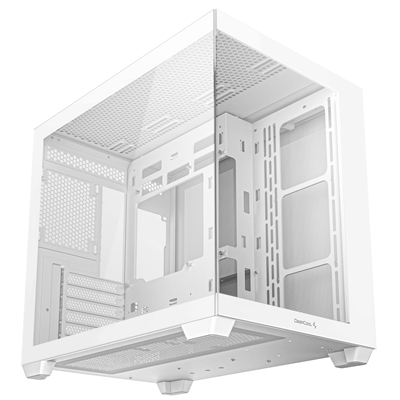 DeepCool CG530 Dual-Chamber Computer Case, Tempered Glass Panels, Advanced Cooling Support, Exceptional Cable Management, White image 3