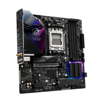 ASRock B850M Riptide WiFi AMD AM5 Socket Motherboard, Micro-ATX, 4x DDR5 Slots, 3x M.2 Sockets, Fitted I/O Shield, 2.5GbE LAN, Wi-Fi 7, 1x DisplayPort / 1x HDMI Port image 3