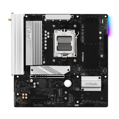 ASRock B850M Pro RS WiFi AMD AM5 Socket Motherboard, Micro-ATX, 4x DDR5 Slots, 3x M.2 Sockets, Fitted I/O Shield, 2.5GbE LAN, Wi-Fi 6E, 1x DisplayPort / 1x HDMI Port image 4