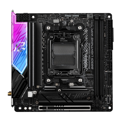 ASRock B850I Lightning WiFi PHANTOM GAMING AMD AM5 Socket Motherboard, Mini-ITX, 2x DDR5 Slots, 2x M.2 Sockets, Fitted I/O Shield, 2.5GbE LAN, Wi-Fi 6E, 1x HDMI Port / 1x USB-C image 6