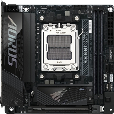 Gigabyte B850I AORUS PRO AMD AM5 Socket Motherboard, Mini-ITX, 2x DDR5 Slots, 2x M.2 Sockets,  Fitted I/O Shield, 2.5GbE LAN, Wi-Fi 7, 1x HDMI Port image 2