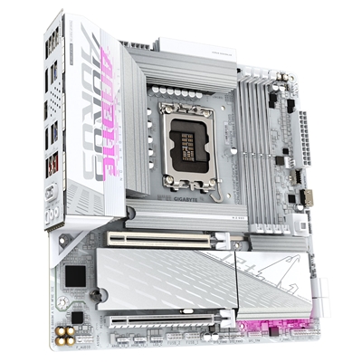Gigabyte B860M AORUS ELITE WIFI6E ICE Intel 1851 Socket Motherboard, Micro-ATX, 4x DDR5 Slots, 3x M.2 Sockets, Fitted I/O Shield, 2.5GbE LAN, Wi-Fi 6E, 1x DisplayPort / 1x HDMI / 1x USB-C (USB4) image 3
