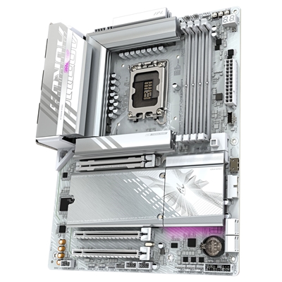 Gigabyte B860 AORUS ELITE WIFI7 ICE Intel 1851 Socket Motherboard, ATX, 4x DDR5 Slots, 3x M.2 Sockets, Fitted I/O Shield, 2.5GbE LAN, Wi-Fi 7, 1x DisplayPort / 2x HDMI / 1x USB-C (USB4) image 4