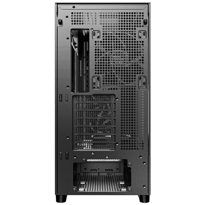 Antec Flux SE Full Tower PC Case with Solid Side Panel, Black/Wood, 5x Pre-Installed Fans, USB Type-C, E-ATX/ATX/mATX/mITX Compatibility image 3