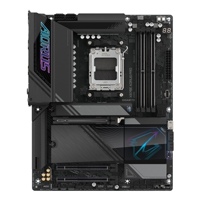 Gigabyte X870E AORUS PRO AMD AM5 Socket Motherboard, ATX, 4x DDR5 Slots, 4x M.2 Sockets, Fitted I/O Shield, 2.5GbE LAN, Wi-Fi 7, 1x HDMI Port / 2x USB-C (USB4) image 2