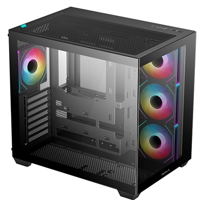 DeepCool CG530 4F Mid-Tower Case with Tempered Glass Panels, 4 Pre-Installed ARGB Fans, and Optimal Airflow Support, Black image 2
