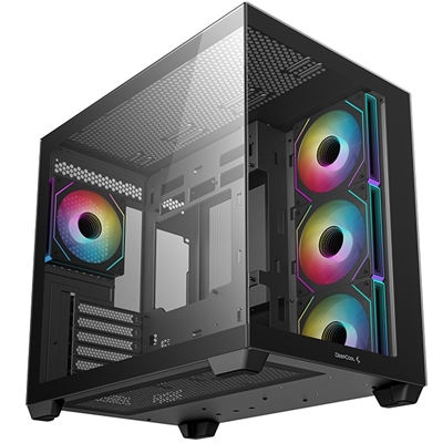 DeepCool CG530 4F Mid-Tower Case with Tempered Glass Panels, 4 Pre-Installed ARGB Fans, and Optimal Airflow Support, Black image 3