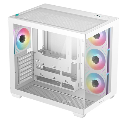 DeepCool CG530 4F Mid-Tower Case with Tempered Glass Panels, 4 Pre-Installed ARGB Fans, and Optimal Airflow Support, White image 2