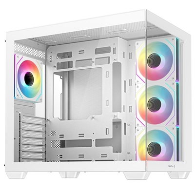 DeepCool CG530 4F Mid-Tower Case with Tempered Glass Panels, 4 Pre-Installed ARGB Fans, and Optimal Airflow Support, White image 4