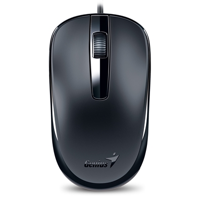 Genius DX-120 Wired USB Type-C Plug and Play Mouse, 1200 DPI Optical Tracking, 3 Button with Scroll Wheel, Ambidextrous Design with 1.5m Cable, Black image 2