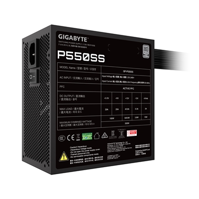 GIGABYTE GP-P550SS 550W 80 PLUS Silver Certified Power Supply - ATX 3.0 Standard, Quiet 120mm Fan, Flat Cable Design, BULK PACK image 4