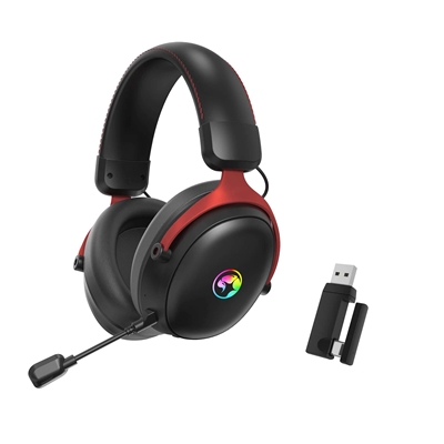 Marvo Scorpion HG9076W Tactic X Pro Wireless Bluetooth / USB-C RGB Gaming Headset (Black) image 2