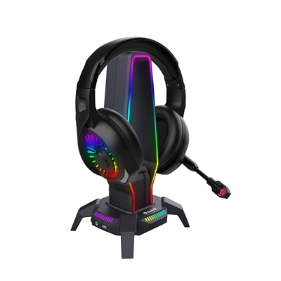 Marvo Scorpion HZ-10 Kobe 30 USB RGB Gaming Headset Stand and Hub (Black) image 2