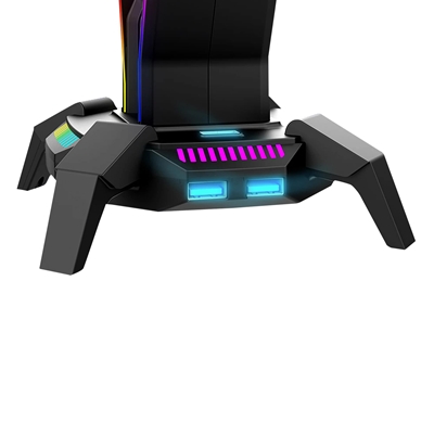 Marvo Scorpion HZ-10 Kobe 30 USB RGB Gaming Headset Stand and Hub (Black) image 4