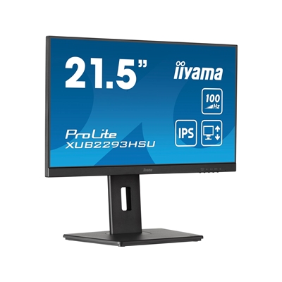 iiyama PROLITE XUB2293HSU-B7 22 inch IPS Monitor, Full HD, 1ms, USB Hub, HDMI, DisplayPort, Freesync, 100Hz, Speakers, Black, Internal PSU, VESA, Height Adjustable, Pivot image 3