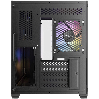 Antec CX600M ARGB Mini-Tower Gaming Case, 1 x USB 3.0 / 1 x USB 2.0, Tempered Glass Front and Side Window Panel, Dual-Chamber Design, 3 x Pre-Installed ARGB LED Fans, Micro-ATX, ITX Compatible image 2
