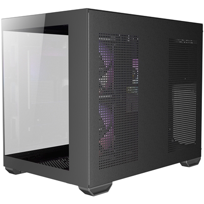 Antec CX600M ARGB Mini-Tower Gaming Case, 1 x USB 3.0 / 1 x USB 2.0, Tempered Glass Front and Side Window Panel, Dual-Chamber Design, 3 x Pre-Installed ARGB LED Fans, Micro-ATX, ITX Compatible image 4