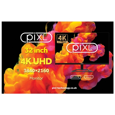 piXL CM32F44K 32 Inch 60Hz 4K Widescreen IPS Monitor with 3840 x 2160 Resolution, 5ms Response Time, 60Hz Refresh Rate, Display Port, HDMI & VESA Mount image 6