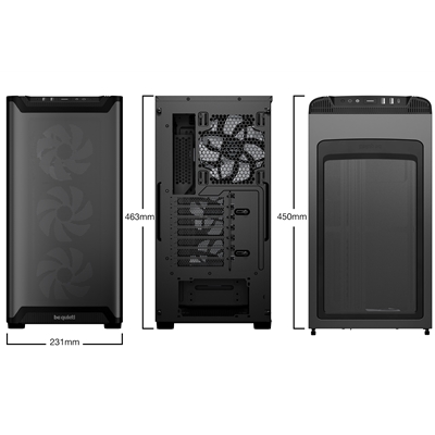 be quiet! Pure Base 501 LX Airflow Window Black ATX Mid Tower Case with USB-A, USB-C, 4 x Light Wings LX Black ARGB PWM Fans image 2
