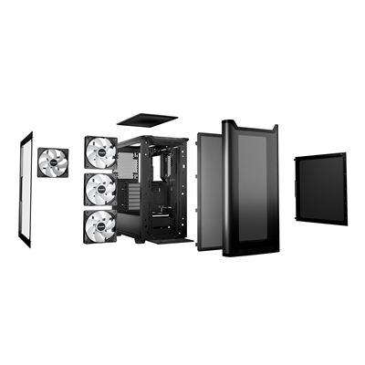 be quiet! Pure Base 501 LX Airflow Window Black ATX Mid Tower Case with USB-A, USB-C, 4 x Light Wings LX Black ARGB PWM Fans image 4