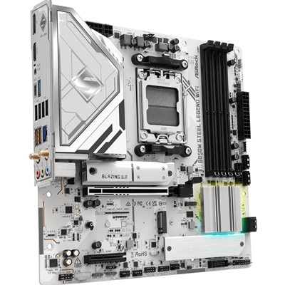 ASRock B850M Steel Legend WiFi AMD AM5 Socket Motherboard, Micro-ATX, 4x DDR5 Slots, 3x M.2 Sockets, Fitted I/O Shield, 2.5GbE LAN, Wi-Fi 7, 1x DisplayPort / 1x HDMI Port image 5