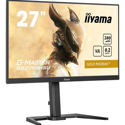 iiyama G-MASTER GB2795HSU-B1 27 inch Monitor, Full HD, 0.2ms, HDMI, DisplayPort, HDCP, USB Hubx4, Freesync, 280Hz, Speakers, Black, Internal PSU, Height Adjust, Pivot, VESA image 2