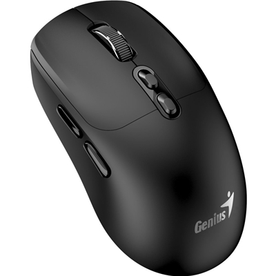 Genius AI Copilot Wireless Bluetooth Silent Mouse, Blutooth & 2.4 GHz, Adjustable DPI levels up to 16000 DPI, 7 Button with Scroll Wheel, Black image 2