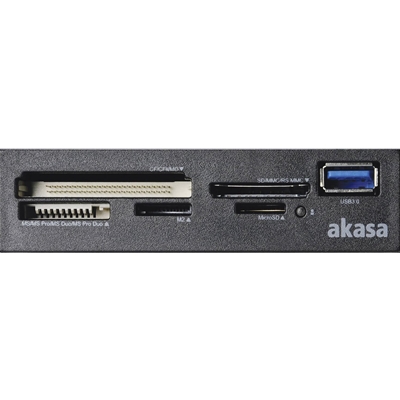 Akasa USB 3.0 Multi Card Reader, Supports CF/MS/SD/MicroSD UHS-II Cards, 3.5", Internal USB 3.0 Connector, Black, for PC image 5