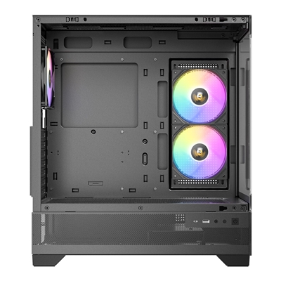 Antec CX700 Mid Tower Gaming Case 1 x USB Type-C / 1 x USB 3.0, Tempered Glass Front and Side Window Panel, Support Vertical Cooling 3 x Pre-Installed ARGB LED Fans, ATX, Micro-ATX, ITX Compatible image 2