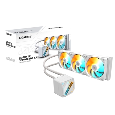 GIGABYTE GP-GIGABYTE Gaming ICE 360 All-in-One Liquid CPU Cooler – 360mm Radiator, ARGB Lighting, Teflon Tubing, and Magnetic Rotating Cover image 5