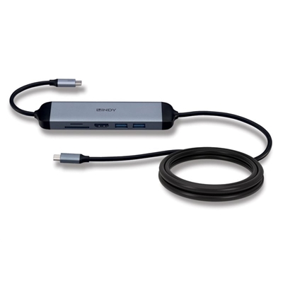 Lindy DST-Micro 140 Laptop Docking Station with USB-C, 1x 4K HDMI and Pass-Through Charging image 2