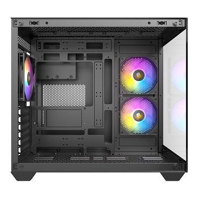 Antec CX800 Mid Tower Gaming Case, 1 x USB 3.0 / 2 x USB 2.0, Tempered Glass Front and Side Window Panel, Dual-Chamber design, 3 x Pre-Installed ARGB LED Fans , ATX, Micro ATX, Mini-ITX Compatible image 2