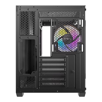 Antec CX800 Mid Tower Gaming Case, 1 x USB 3.0 / 2 x USB 2.0, Tempered Glass Front and Side Window Panel, Dual-Chamber design, 3 x Pre-Installed ARGB LED Fans , ATX, Micro ATX, Mini-ITX Compatible image 3