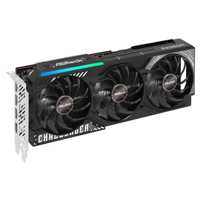 ASRock AMD Radeon RX 9070 Challenger OC 16GB GDDR6 Graphics Card, 3584 Streams, 2520 MHz Boost Clock, Triple Fan, RGB, 3x DisplayPorts / 1x HDMI Port image 3