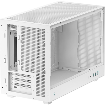 DeepCool CH260 White Micro-ATX Case, High-Airflow Compact PC Case with Tempered Glass Panel, USB-C Port, Supports 360mm Radiator, ATX PSU, Black image 2