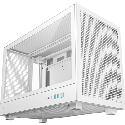 DeepCool CH260 White Micro-ATX Case, High-Airflow Compact PC Case with Tempered Glass Panel, USB-C Port, Supports 360mm Radiator, ATX PSU, Black image 3