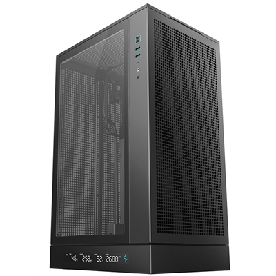 DeepCool CH270 Digital Micro-ATX Case, Mini-Tower PC Case with Tempered Glass Side Panel, USB-C Port, High Airflow Support for 360mm Radiator, ATX PSU, Black image 2