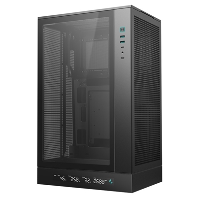 DeepCool CH270 Digital Micro-ATX Case, Mini-Tower PC Case with Tempered Glass Side Panel, USB-C Port, High Airflow Support for 360mm Radiator, ATX PSU, Black image 3
