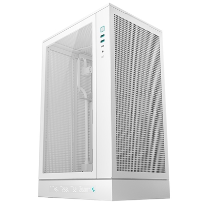 DeepCool CH270 Digital Micro-ATX Case, Mini-Tower PC Case with Tempered Glass Side Panel, USB-C Port, High Airflow Support for 360mm Radiator, ATX PSU, White image 2