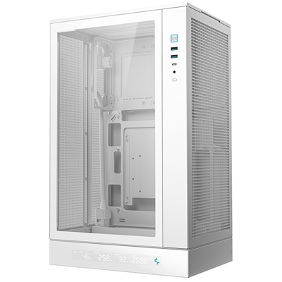 DeepCool CH270 Digital Micro-ATX Case, Mini-Tower PC Case with Tempered Glass Side Panel, USB-C Port, High Airflow Support for 360mm Radiator, ATX PSU, White image 3