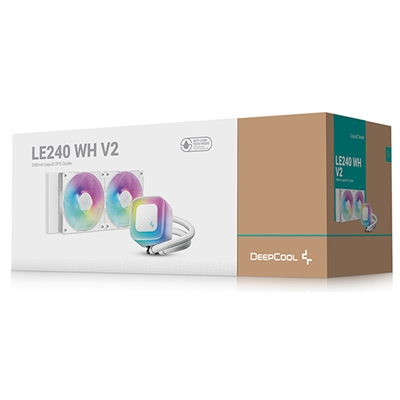 DeepCool LE240 V2 White 240mm Liquid CPU Cooler, Dual 120mm ARGB Fans, Anti-Leak Tech, Quiet Pump, High Performance for Intel & AMD Sockets image 6