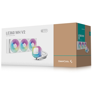 DeepCool LE360 V2 White 360mm Liquid CPU Cooler, Triple 120mm ARGB Fans, Anti-Leak Tech, Quiet High-Performance Pump, Compatible with Intel & AMD Sockets image 6