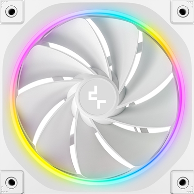 DeepCool FL12 120mm PWM 3 Pack Reverse White Fan - High Performance, Low Noise, Fluid Dynamic Bearing, 36 ARGB LEDs, 500-2150 RPM, 55 CFM Airflow, 4-Pin PWM Control image 4
