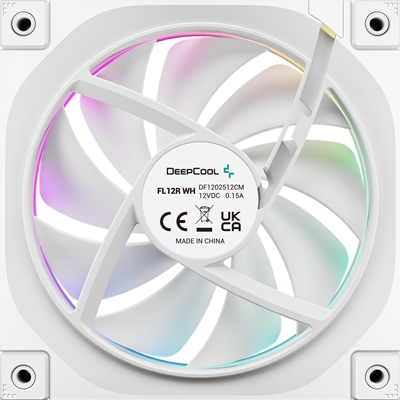DeepCool FL12 120mm PWM 3 Pack Reverse White Fan - High Performance, Low Noise, Fluid Dynamic Bearing, 36 ARGB LEDs, 500-2150 RPM, 55 CFM Airflow, 4-Pin PWM Control image 5