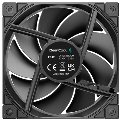 DeepCool FD12 120mm PWM Case Fan, High Airflow, Low Noise, Hydro Bearing, Daisy-Chain 8-Pin Connector, Black, Single Pack image 3